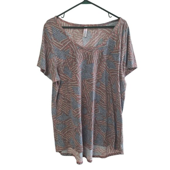 Lularoe Flag Tee Shirt Womens Plus Size 2XL Faded Style Short Sleeve - Picture 8 of 8